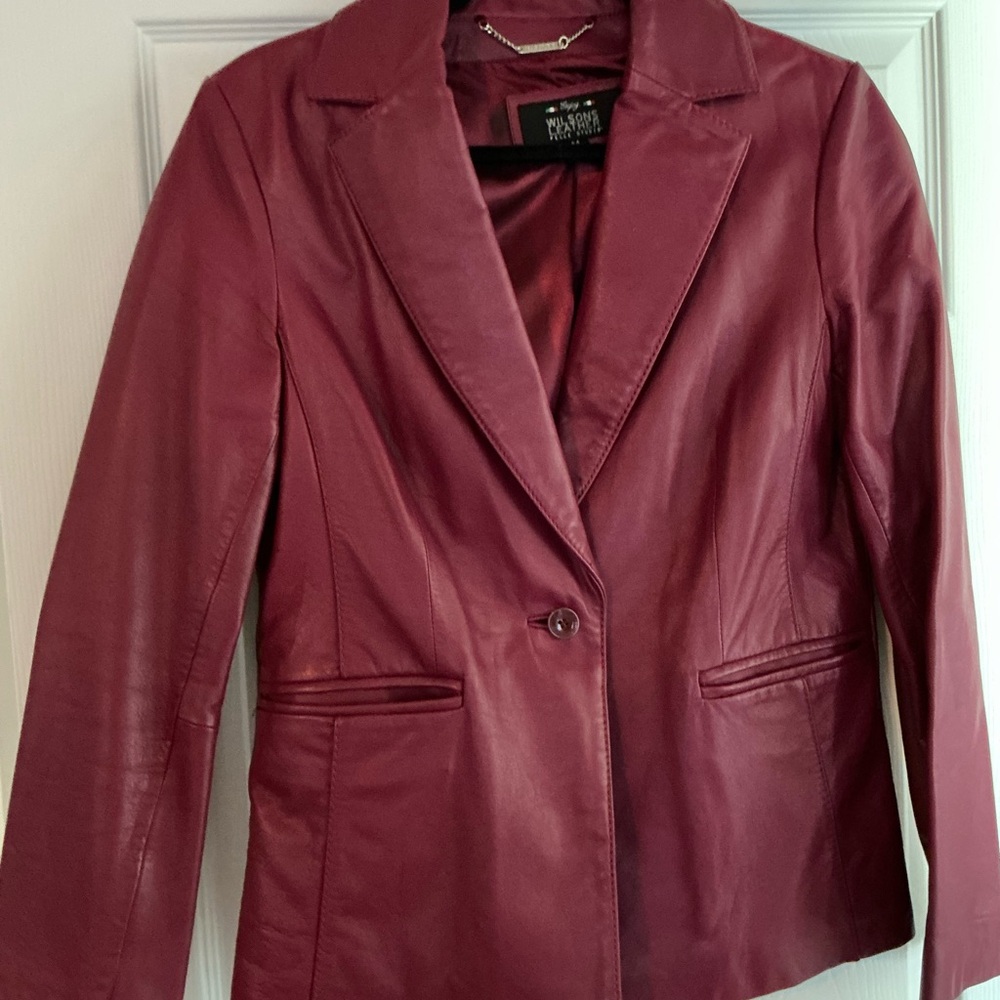 Women's Burgundy Leather Jacket